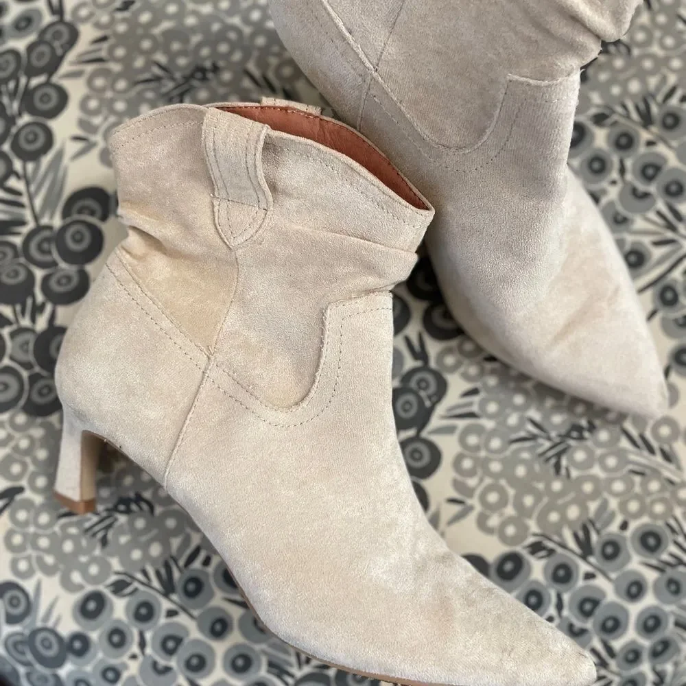 Mi.iM LOUIE Faux Suede Ankle Boots- TAUPE Size 8 - Picture 6 of 6